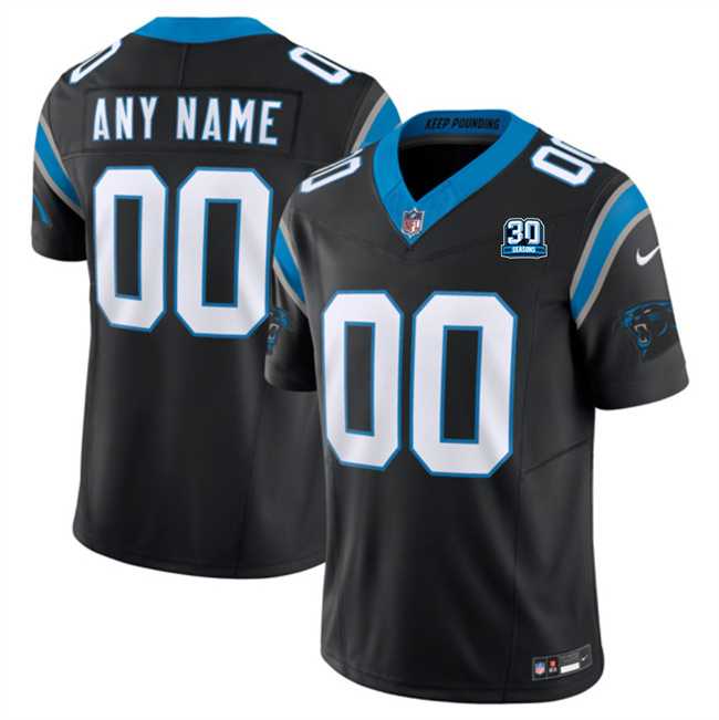 Men%27s Carolina Panthers Active Player Custom Black 2024 30th Anniversary Patch F.U.S.E. Vapor Limited Stitched Football Jersey